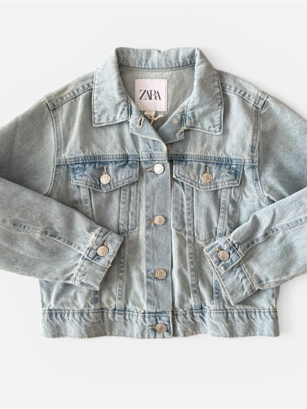 Zara Light Blue Denim Jacket size 8/9 NWT